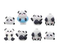TOYANDONA 8Pcs Panda Miniatures Resin Ornaments Weatherproof Garden and Desktop Decorations Cute Miniature Panda Figures for Aquarium and Landscape Use