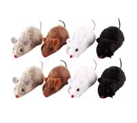 TOYANDONA 8pcs Plush Clockwork Mouse for Cats Wind Up Rat Models for Cat Focus Training and Interactive Play Battery Pet with Realistic Design Random Colors Random Color