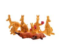TOYANDONA 8Pcs Resin Animals Smooth Micro Landscape Ornaments for Desk Decor DIY Bonsai Plant Pot Accessories with Cute Kangaroo and Sculptures