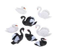 TOYANDONA 8pcs Swan Figurines Lightweight Plastic Couple Sculptures for DIY Micro Landscape Bonsai Garden Decoration and Creative Wedding Gifts