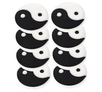TOYANDONA 8Pcs Tai Chi Design Tennis Racket Dampeners Professional Shock Absorbers for Reduced Vibration Silicone Tennis Racquet Accessories