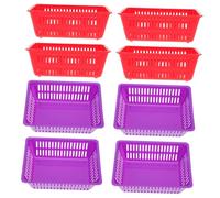 TOYANDONA 8Pcs Thickened Plastic Coin Storage Baskets Play Center Containers Compact Multi-purpose Organizers for Game Machine Coins Red and Purple
