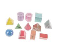 TOYANDONA 8pcs Transparent Geometric Shapes for Multicolored Math Solids with Surface Area Nets Classroom Math Manipulatives for Spatial Imagination and Volume Measurement