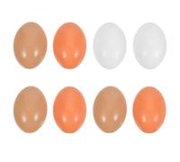 TOYANDONA 8pcs Wooden Fake Chicken Eggs, Decorative Craft Easter Eggs for Spring Party Table Centerpiece, Get Hens to Lay Nesting Home Decor Kitchen DIY Craft Play