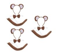 TOYANDONA 9 Pcs Monkey Costume Set with Cotton Headband Bow Tie and Fun Tail for Party Dress-up Halloween Theatrical Plays Suitable for Boys