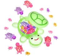 TOYANDONA 91 Pcs Luminous Mini Turtles: Plastic Miniature Turtle Figurine - Glow in The Dark Design - Tiny Sea Tortoises Cake Topper, Micro Landscape DIY Garden Decor(Random Color）