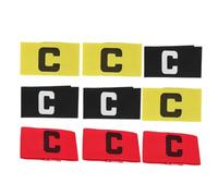 TOYANDONA 9pcs Adjustable Soccer Captain Armbands for Adult Youth Anti-slip Elastic Fabric Bands in Yellow Red Black Breathable Comfortable Fit for Team Leadership and Training