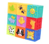 TOYANDONA 9pcs Colorful Building Blocks Set Soft Educational for Developing Hand-eye Coordination Shape Recognition and Sensory Exploration