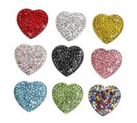 TOYANDONA 9pcs Crystal Heart Rhinestone Magnets for Fridge Strong Decorative Refrigerator Magnets for Home Kitchen Reusable Note Stickers for Birthday Christmas and Everyday Use