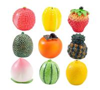 TOYANDONA 9pcs Mini Fruit Models Realistic Artificial Decoration Set for Dollhouse Tabletop Shelf Display Compact Lightweight Simulation for Home Layout Scene