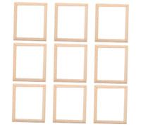 TOYANDONA 9pcs Miniature Wooden Photo Frames Scale DIY Dollhouse Accessories Natural Wood Mini Frames for Home Decor Creative Display for Dollhouse Furniture and Collectibles