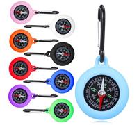 TOYANDONA 9pcs Outdoor Mini Compass with Carabiner Shockproof Navigation Tools with Magnetic Base for Handsfree Use Compact Hiking Camping Mountaineering Accessories for Travel and Adventure