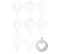 TOYANDONA 9pcs Valentine’s Day Reusable Coffee Stencils Set for Latte Art and Cappuccino Decorating, Heart and Flower Coffee Templates for Home Baking and Professional Use