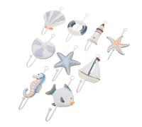 TOYANDONA 9pcs Wooden Vintage Mediterranean Style Decorative Hooks Set, Multi-Function Household Clothes Hangers for Home and Shop Organization