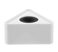 TOYANDONA ABS Triangular Microphone Logo Flag Station for Interviews White Portable Design Compatible Most Mics