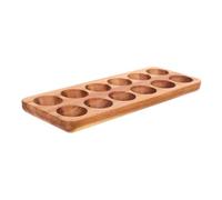 TOYANDONA Acacia Wood Egg Tray Slots Organizer for Kitchen Fridge Countertop Storage Fresh Egg Holder Rectangle Display Plate