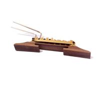TOYANDONA Adjustable Archtop Guitar Bridge Tailpiece with Roller Saddles Nickel Wheels B-22