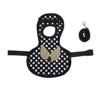 TOYANDONA Adjustable Chicken Duck Goose Harness Vest with Leash, Black Polka Dot Medium Size, Multi-functional Hen and Rooster Pet Outfit for Outdoor Walking and Training
