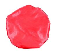 TOYANDONA Adjustable Double Layer Satin Sleep Cap for Women, Comfortable Elastic Edge Hair Bonnet, for Night Sleeping and Bathing, Red Satin Lined Shower Hat to Protect Hair
