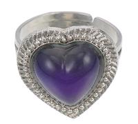 TOYANDONA Adjustable Heart Gemstone Color Changing Mood Ring for Women Temperature Sensitive Fashion Ring with Creative Color Shift Fine Craftsmanship and Unique Design for Parties and