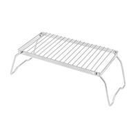 TOYANDONA Adjustable Height Camping Barbecue Rack Portable Folding Grill Stand Stainless Steel Outdoor Pot Support for Camping Picnic Bonfire High Temperature Resistant