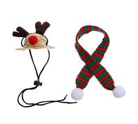 TOYANDONA Adjustable Lizard Christmas Scarf and Elastic Hat for Reptile Pets Long Warm Festival Accessories Easy to Wear Cute Holiday Decor for Crawling Pets