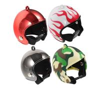 TOYANDONA Adjustable Mini Chicken Helmet Set 4Pcs Pet Bird Safety Headwear Protective Hats for Small Poultry Accessories