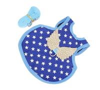 TOYANDONA Adjustable Polyester Chicken Harness with Leash, Blue Star Pattern Hen Vest for Outdoor Walking, Small Size Poultry Traction Rope Suitable for Roosters and Ducks
