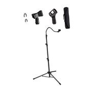 TOYANDONA Adjustable Standing Microphone Stand with Tripod Base for Live Broadcasts and Online Lessons, Non-slip Metal Mic Holder with Stable Pvc Latex Design, Extendable Black Microphone