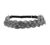 TOYANDONA Adjustable Synthetic Braided Headband for Women, Elastic Gray Fishbone Plait Hair Accessory, Comfortable Hairband for Daily Use and Short Hair