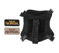 TOYANDONA Adjustable Tactical Cat Harness Vest with Leash, Escape-proof Padded Black Pet Walking Harness for Small Cats and Kittens