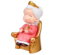 TOYANDONA Adorable Hand-painted Resin Cake Topper Featuring Elderly Couple on Chair, Creative Blue Valentine’s Day Cake Decoration for Party or Dashboard Display