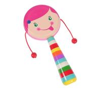 TOYANDONA Adorable Pink Wooden Rattle Drum Cognitive for Boy Girl Hand Cracking Sensory Instrument for Early Education Safe Material Smooth Surface for Hand Eye Coordination and Parent