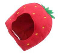 TOYANDONA Adorable Strawberry-shaped Dog Photo Prop Hat for Small Pets, Lightweight Cloth Headwear Enhancing Personality, for Holiday Celebrations and Pet Photography