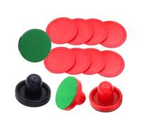 TOYANDONA Air Hockey Replacement Accessories Including Pucks Red Blue Air Hockey Paddles and Felt Covers for Indoor Table Game Fun and Competitive Play