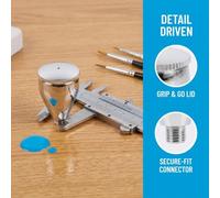TOYANDONA Airbrush Paint Cup, Aluminum Compressor Spray Gun for Quiet Operation and User-friendly Design Silver Metal Airbrush Mixing Cup for Workshop Storage and Creative Projects