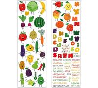 TOYANDONA Alphabet Tear and to Cartoon Wall Decal Fruit Vegetable Cute Patterns for PVC Material, Resistant Wear, Learning Aid Classroom Decoration Decorations for Early