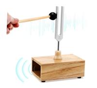 TOYANDONA Aluminium Alloy Sensory Tuning Fork with Wooden Resonance Box and Mallet for Yoga Sound Instruments Enhanced Sound for Music Tuning Healing and Meditation Use