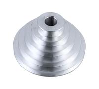 TOYANDONA Aluminum A-type Pagoda Pulley Wheel for Timing Belt Corrosion-resistant Motor Shaft Drive Accessory Multi-groove Transmission Step Pulley with Outer Silver