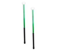 TOYANDONA Aluminum Alloy Felt Head Drumsticks Pair for Snare Drum Performance, Green Felt Drum Sticks for Marching and Practice Sessions