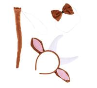TOYANDONA Animal Cosplay Costume Set Goat Horn Headband Bow Tie Tail Gloves Performance Outfit for Party Dress Up and Halloween