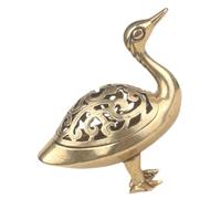 TOYANDONA Antique Metal Goose Incense Holder Censer for Home Decor Fireproof Aromatherapy Burner for Living Study Yoga Stress Relief Vintage Duck-shaped Table Ornament