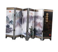 TOYANDONA Antique Style Small Folding Panel Screen Model Decorative Solid Mini Screen Partition for Desktop Home Bedroom Living Decor