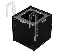 TOYANDONA Aquarium Fish Fry Hatchery Box 6"x6"x6" Acrylic Breeding Isolation Tank with Water Flow Control Continuous Visibility Black for Shrimp and Fry Breeders