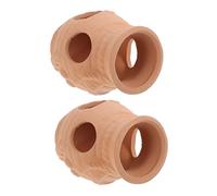 TOYANDONA Aquarium Ornaments Fish Tank Decor Porous Ceramic Shelter 2 Pack Hiding House for Fish Shrimp Cichlid Breeding