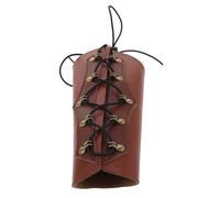 TOYANDONA Archery Arm Guard Pu Leather Forearm Protector Brown Adjustable Protective Sleeve for Target Shooting and Hunting Unisex Archery Practice Arm Protection