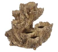 TOYANDONA Artificial Driftwood Tree Stump Planter Pot with Eight Holes, Lightweight Resin Succulent Pot Optimized for Cacti, Rustic Artistic Driftwood Look for Home Decor and Outdoor Use
