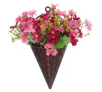TOYANDONA Artificial Front Door Hanging Flower Basket with Plastic Material and No Watering Needed, Vivid Decoration for Living Room and Office Farmhouse Style