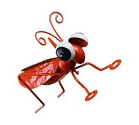 TOYANDONA Artificial Iron Grasshopper Ornament for Garden and Patio, Polished Smooth Red Tropical Model for Household Yard Decoration, Sturdy Outdoor Sculpture
