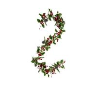 TOYANDONA Artificial Red Berry Christmas Garland Pinecone and Holly Leaves, Long Decorative Xmas Vine for Home Wall Hanging, Festive Holiday Indoor Party Decoration